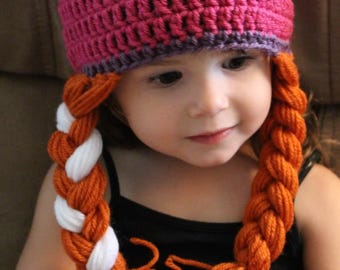 Crocheted Anna Hat | Frozen Hats| Halloween Hat | Crocheted Hat | Anna Costume Hat | Anna Wig