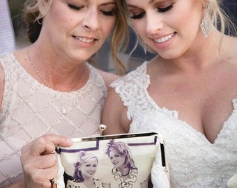 TOP UP - The Original Personalized Photo Clutch, Wedding Gift for Mother in law Bride Groom, Bridal Shower Gift