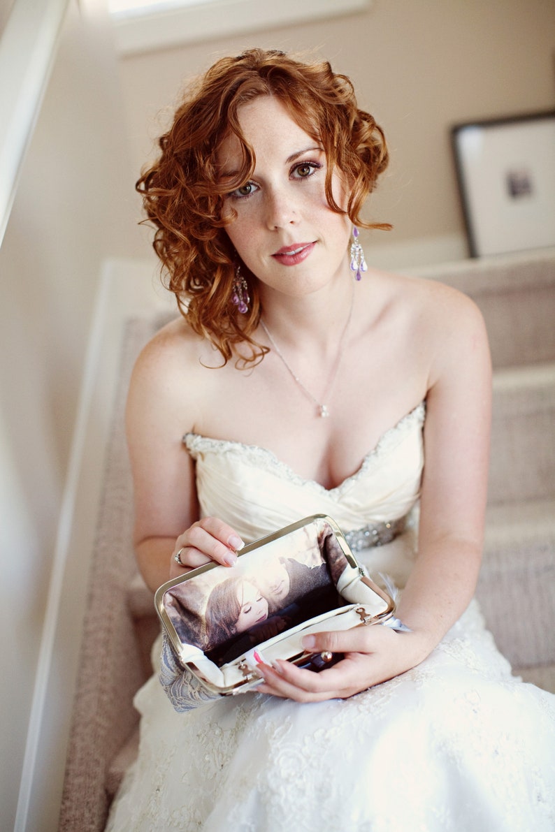 Wedding purse Personalization The Original Personalized Photo Clutch Bridal Clutch Bag Bridesmaids Mother of the Bride and Groom Gift