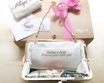 Top up - Personalized Embroidery Clutch Bag Customization - 2-line message | Thank you Message Gift