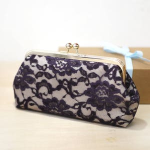 Bridal Peony Mauve Purple violet Lace Bridal Photo Clutch | Bridesmaid Clutch, Mother of the Bride Groom Wedding Gift