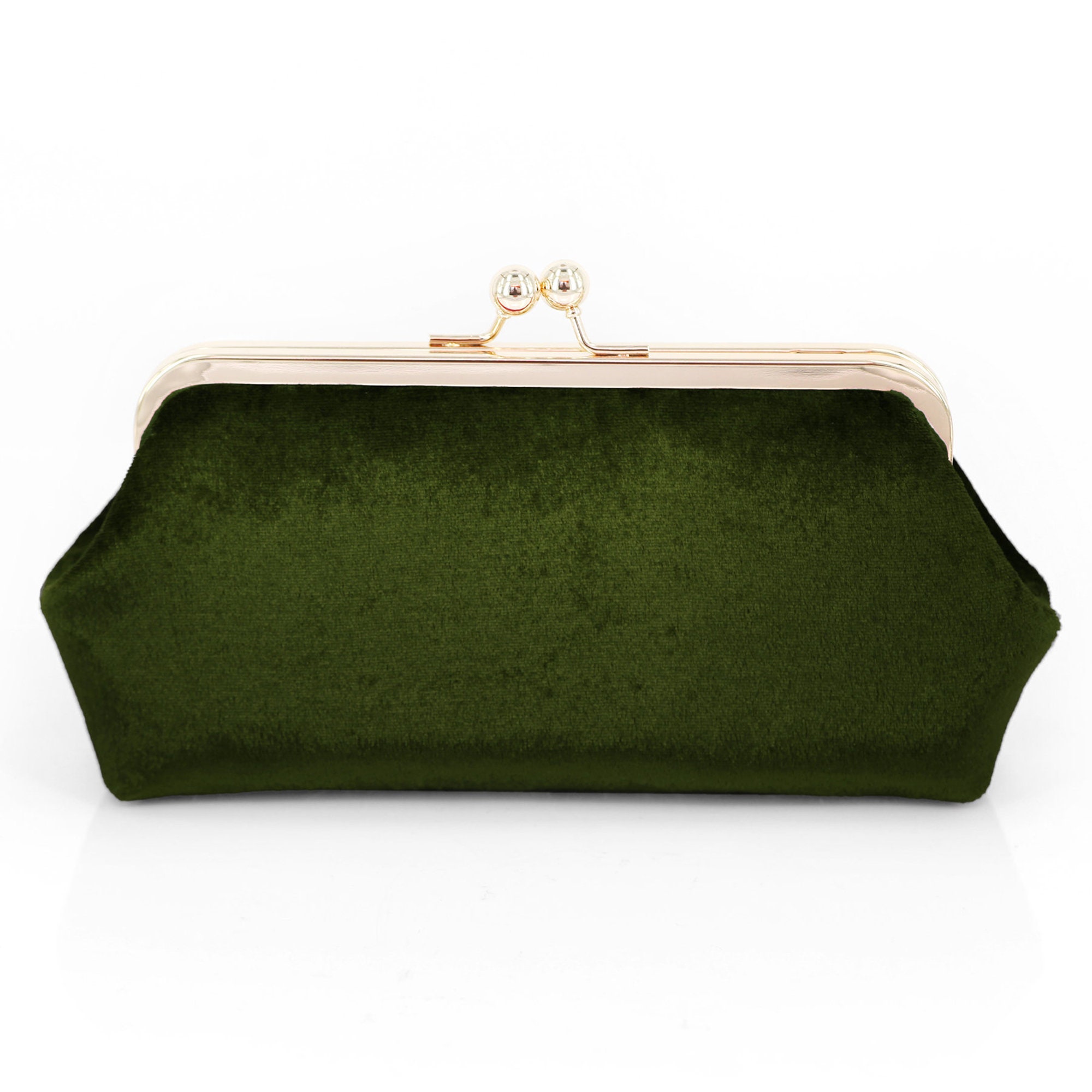Emerald Green Velvet Photo Clutch Bag for Bride Bridesmaid