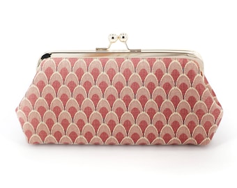 Dusty Rose Pink Brocade Photo Clutch for brides, Bridesmaids, Mother of the Bride and Groom, Evening Purse | Personalized Wedding Gift