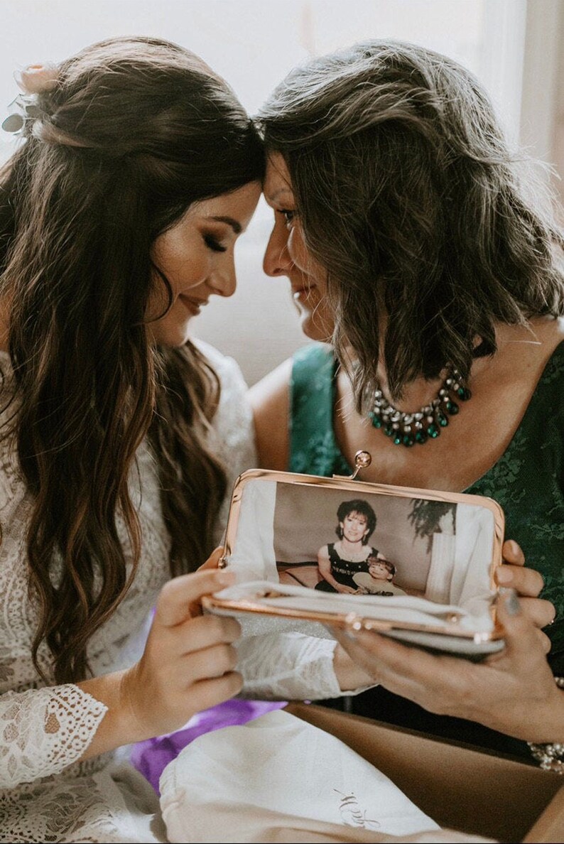 Photo Lining Add-On for Bridal Clutch Orders, Personalized Wedding Purse Upgrade image 2