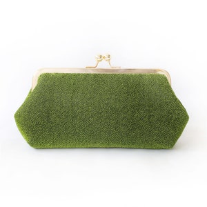 Cartera de embrague verde oliva brillante para novia, dama de honor, madres. Regalo de bodas