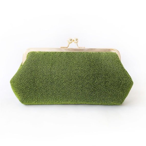 olive green clutch bag