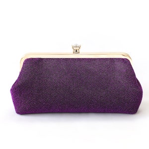 Shimmery Purple Mauve Clutch Purse for brides, Mother of the Bride and Groom, Wedding Evening Purse, Personalized Photo Clutch Gift