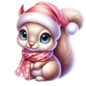 Ensemble de 5 cliparts Noël écureuil, Clipart écureuil, Clipart Animal de la forêt, Clipart Noël, Clipart écureuil mignon, écureuil PNG