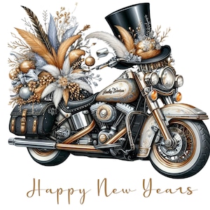 Bonne année Harley Davidson Clipart PNG, Clipart nouvel an, Harley Clipart, clipart moto, moto Harley Davidson PNG