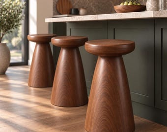 Handmade Solid Wood Stool | Natural Minimal Design | Rustic Home Decor