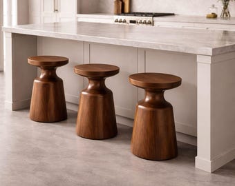 Solid Wood Stool | Handmade Wooden Stool | Minimalist & Rustic Decor