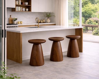 Handmade Solid Wood Stool | Natural Minimal Design | Rustic Home Decor
