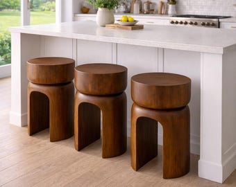 Minimalist Wooden Stool | Handmade Solid Wood | Natural Home Decor