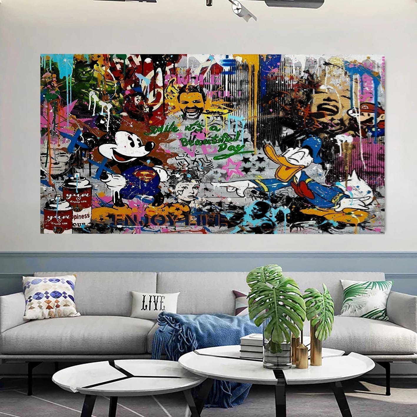 Canvas Pop Art Mickey Mouse Donald Duck Art Pictures Wall Art