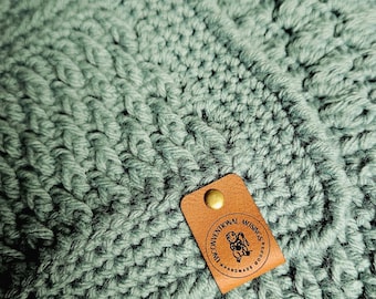 Handmade Blue-Green Crocheted Afghan Blanket
