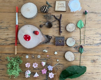 DIY Fairy Garden Eco friendly kit with Fairy Garden sign and tiny toadstool ( Tooth Fairy option now available!)