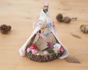 DIY Fairy Tipi Kit: Eco-Friendly Miniature Tent with Liberty Bunting
