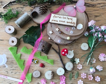 DIY Fairy Garden Kit with sign post and flower arch eco friendly