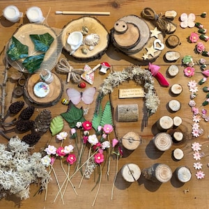 Diy Mega Fairy Garden kit with tree house , swing ,  flower arch and sign post and toadstool