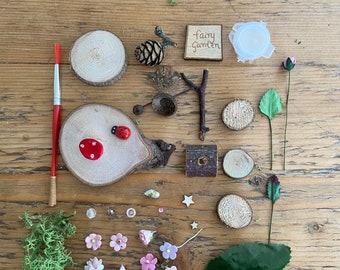 Diy Tiny Fairy Garden Kit with sign and toadstool Eco friendly Party bag filler with you tube tutorial