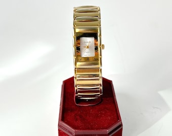Vintage Gramercy Gold Stretch Watch |  Rectangular Statement Wristwatch
