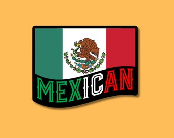 Mexican Flag Sticker: Waterproof Vinyl Decal, Latin Pride