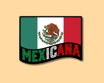 Mexicana Flag Sticker: Waterproof Vinyl Decal - Latin Pride