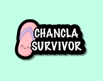 Chancla Survivor Sticker – Funny Spanglish Vinyl Decal