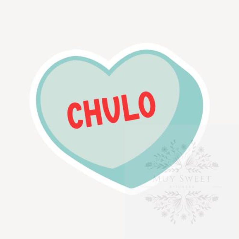 Chulo Candy Heart Sticker: Spanish Love Gift, Water Bottle Decal - Etsy