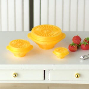 Dollhouse Miniature Yellow Retro Containers Set of 3