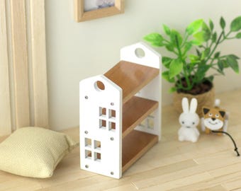 Dollhouse Miniature House Display Shelf Unit