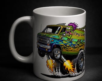 Boogie Van Monster Rods Garage Coffee Mug —11oz