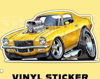 Tooned 1971 Camaro Vinyl Car Sticker | Hot Rod Art & Kustom Kulture