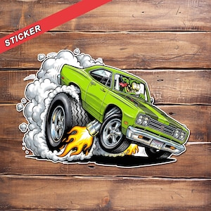 Plymouth Roadrunner Mopar Vinyl Car Sticker | Hot Rod Art & Kustom Kulture