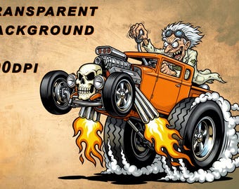 Pôster Hot Wheels Bone Shaker Monster Rod – Arte de parede para garagem de muscle cars | Download digital - JPG + PNG