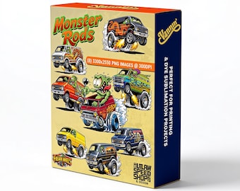 Custom Vans PNG Bundle, Monster Rods, Kustom Kulture Posters