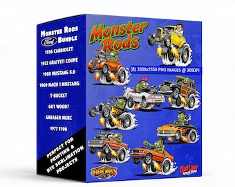 FORD Monster Rods PNG Bundle | Kustom Kulture Posters