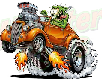 Pôster do Ford Monster Rod de 1936 – Arte de parede para garagem de muscle cars | Download digital - JPG + PNG