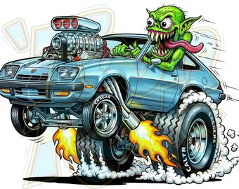 Chevrolet Monza | Arte do hot rod | Pôsteres de Cultura Kustom