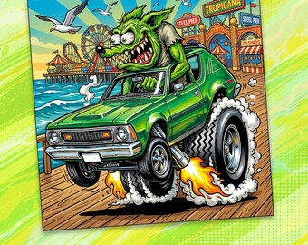 AMC GremlinX from Series 4 | 3x3 Vinyl Magnet, Extra Durable | Hot Rod Art & Kustom Kulture