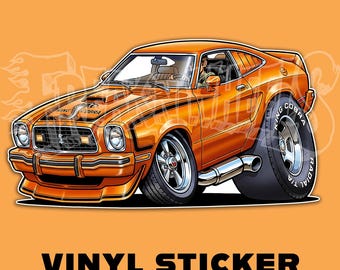 1977 Mustang Cobra, ToonRods Vinyl Sticker | Hot Rod Art & Kustom Kulture