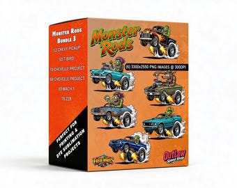 Unique PNG Lowbrow Ed Roth Inspired PNG Bundle 3 | Kustom Kulture Posters | Digital Downloads