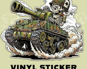 Sherman-ator | Vinyl Sticker | Hot Rod Art & Kustom Kulture