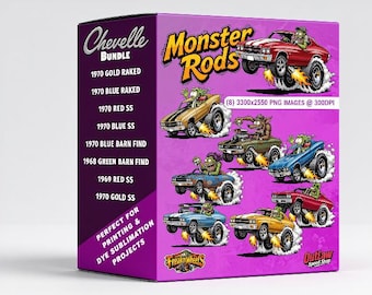 Chevelle Monster Rods PNG Bundle | Kustom Kulture Posters