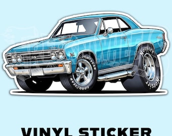 Tooned 1967 Chevelle Vinyl Sticker | Hot Rod Art & Kustom Kulture