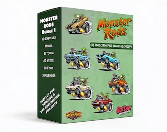 Pacote exclusivo de PNGs inspirados no estilo Lowbrow de Ed Roth 1 | Pôsteres da Kustom Kulture