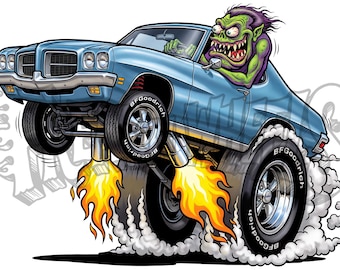 1971 Pontiac Lemans - Monster Rod Poster – Muscle Car Garage Wall Art | Digital Download-JPG + PNG