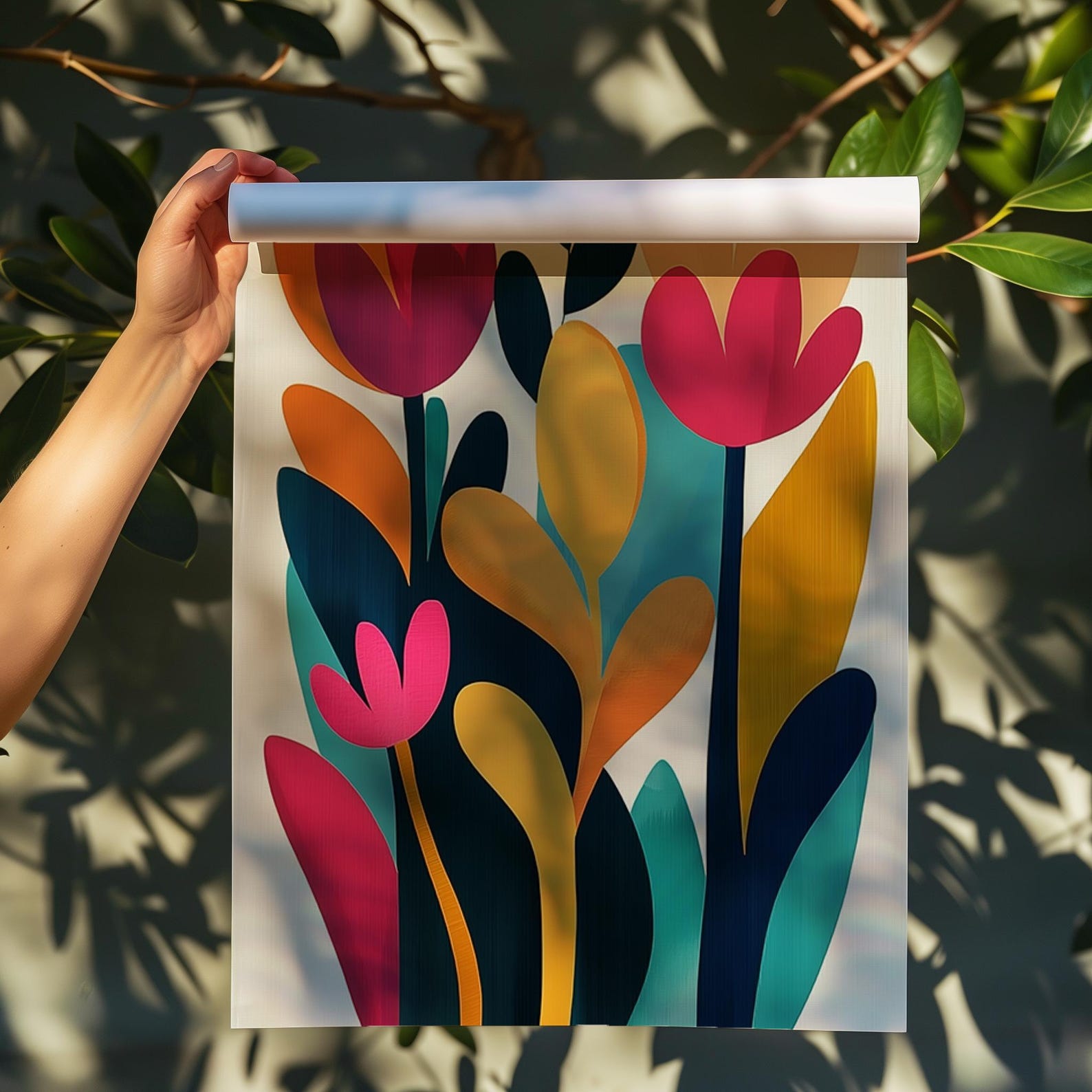 Bold Abstract Floral Art Print | Colorful Modern Botanical Wall Decor ...