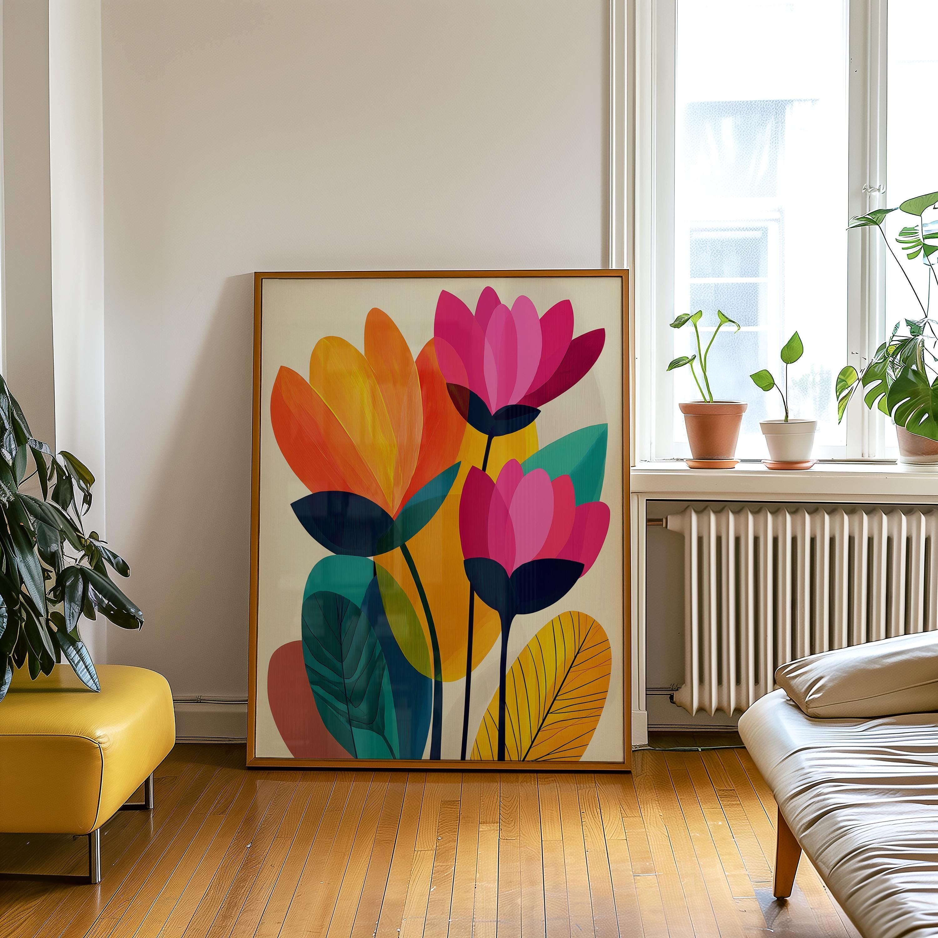 Abstract Floral Print, Colorful Botanical Wall Art (digital Download ...