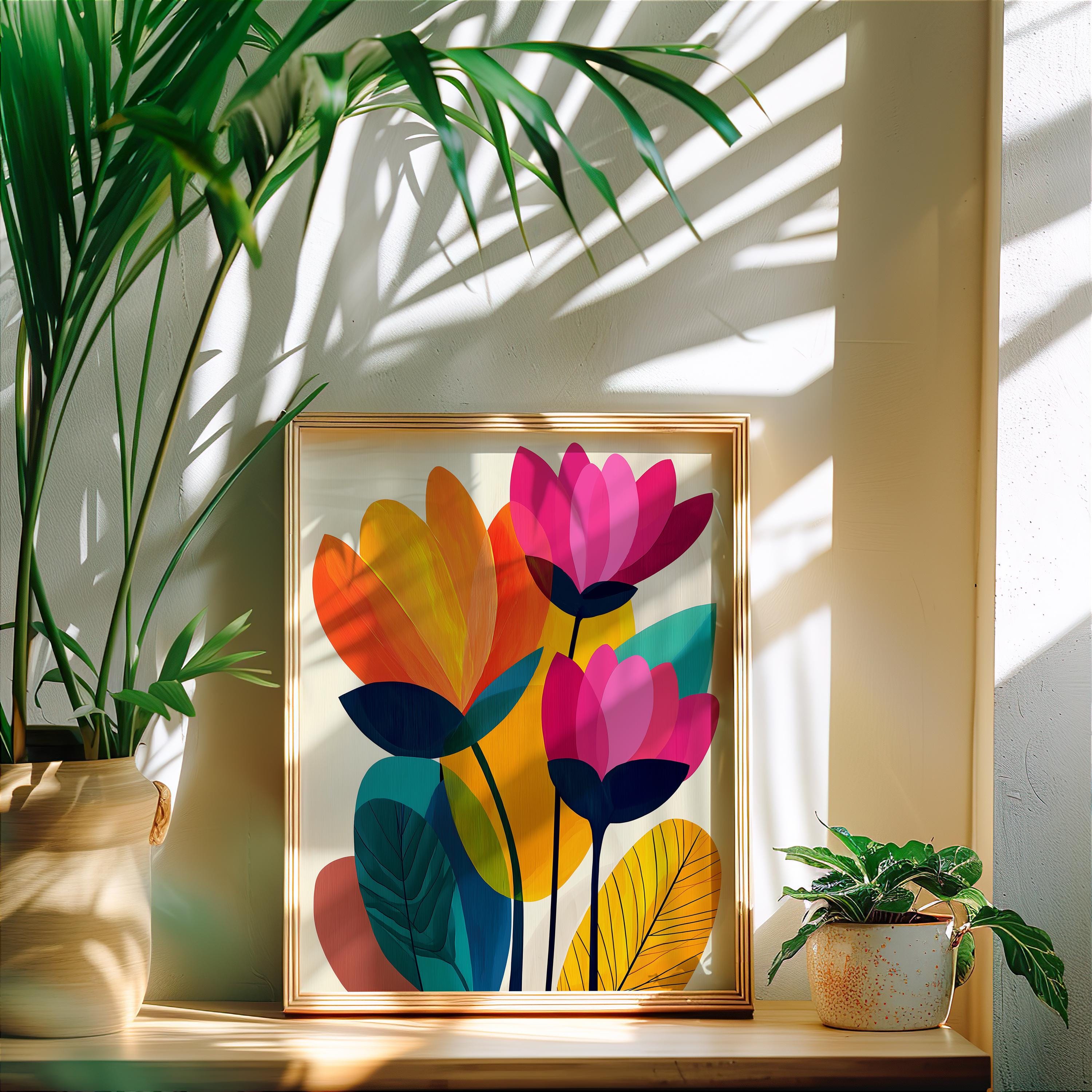 Abstract Floral Print, Colorful Botanical Wall Art (digital Download ...